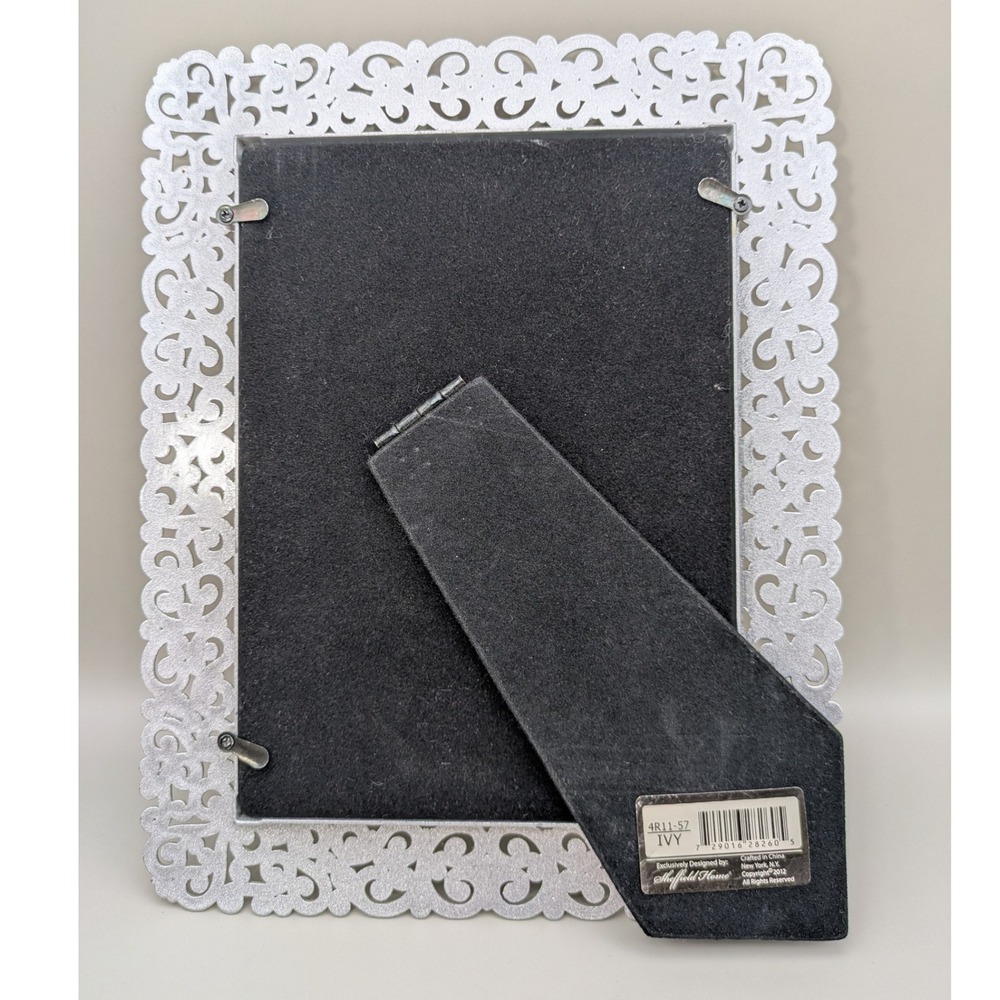 Sheffield Home Wedding Collection Metal Pearl Inlay Rhinestone Picture Frame 5x7 - Picture 2 of 5